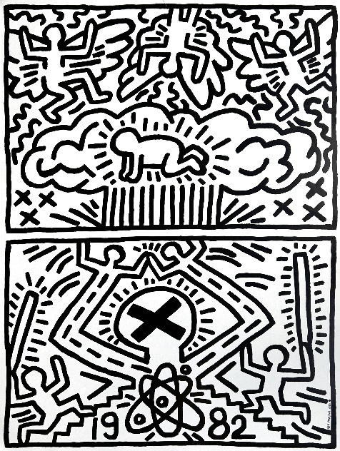 Nuclear Disarmament Poster 1982 Limited Edition Print by Keith Haring
