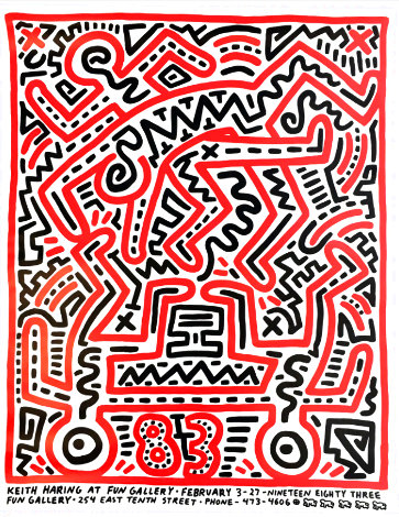 Keith Haring at Fun Gallery Exhibition Poster 1983 Limited Edition Print - Keith Haring