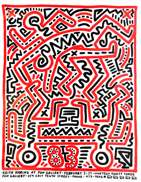 Keith Haring at Fun Gallery Exhibition Poster 1983 Limited Edition Print by Keith Haring