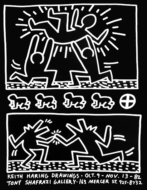 Keith Haring Drawings Poster (Keith Haring Tony Shafrazi Gallery) 1982 Limited Edition Print by Keith Haring