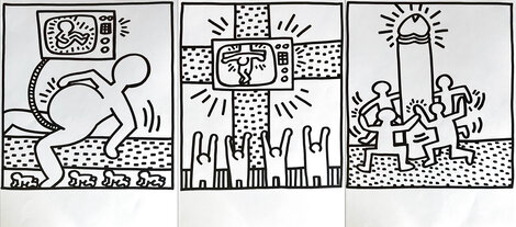 From the Exhibition Lucio Amelio Suite: Set of 3 1983 Limited Edition Print - Keith Haring