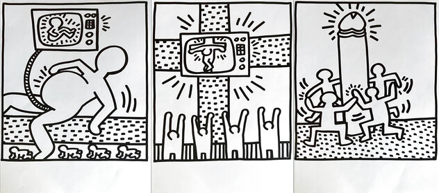 From the Exhibition Lucio Amelio Suite: Set of 3 1983 by Keith Haring