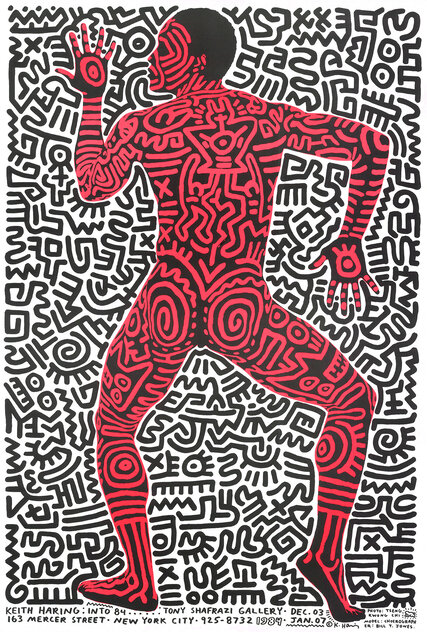 Bunny on the Run 1986 Serigraph 35x23 by Keith Haring - For Sale