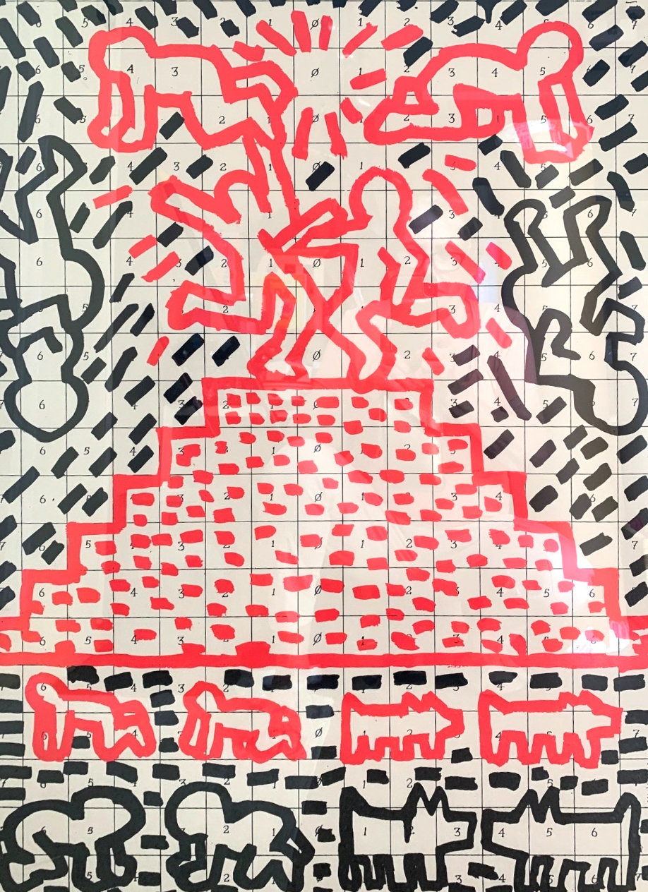 Pyramid / Child / Dog Poster by Keith Haring - For Sale on Art Brokerage