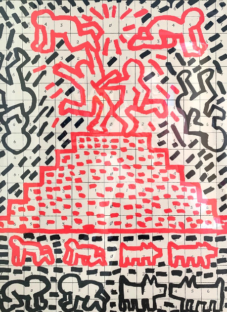 Pyramid / Child / Dog Poster Limited Edition Print by Keith Haring