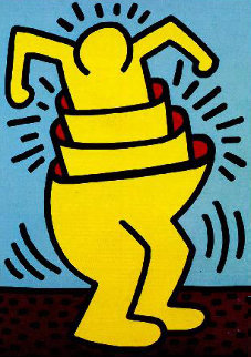Untitled (Cup Man) 1989 HS Limited Edition Print - Keith Haring Untitled (Cup Man) 1989 HS Limited Edition Print - Keith Haring