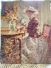 Arranging Flowers 1985 26x23 Original Painting by Gregory Frank Harris - 1