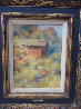 Untitled, Girl in Field with Barn 12x9 Original Painting by Harry Myers - 1