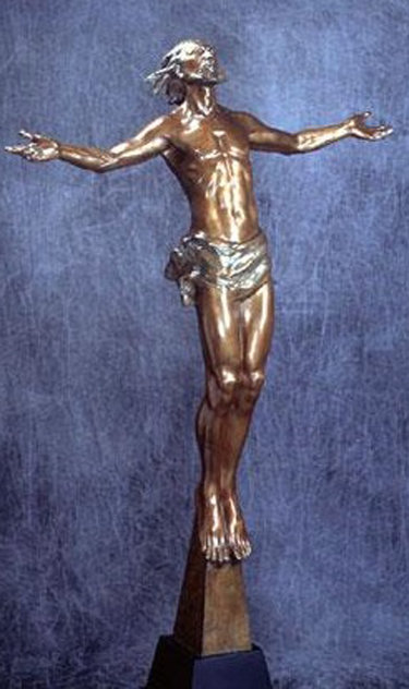 Christ Rising Bronze Life Size Sculpture 62 in Sculpture by Frederick Hart