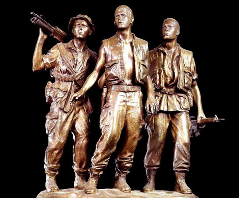 Three Soldiers Bronze Sculpture 1984 18 in Sculpture - Frederick Hart