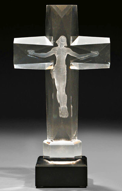 Cross of the Millennium I Deluxe Acrylic Sculpture 12 in 1995 Sculpture by Frederick Hart