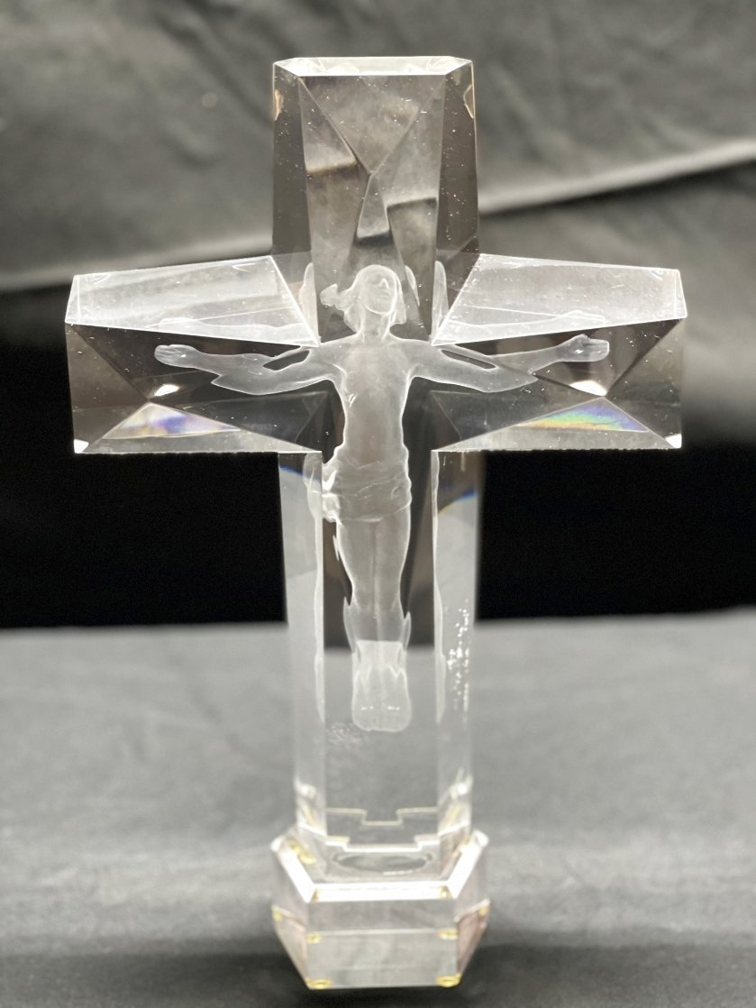 Cross of the Millennium I Deluxe Acrylic Sculpture 12 in 1995   Sculpture by Frederick Hart