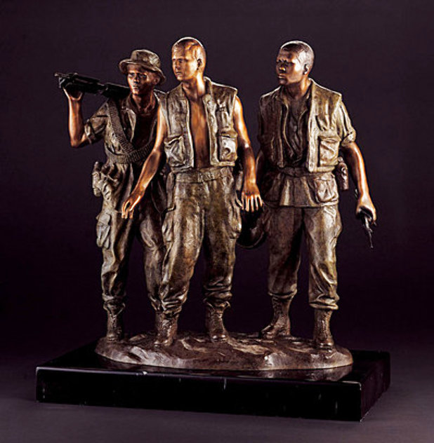 Three Soldiers Bronze Sculpture 1984 18 in Sculpture by Frederick Hart