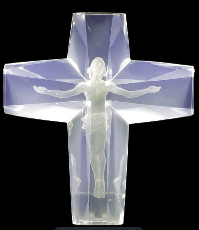 Cross of the Millennium: Third Life Size Acrylic Sculpture 1992 30 in - Large Sculpture - Frederick Hart