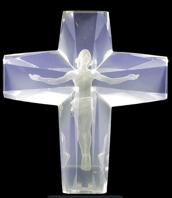Cross of the Millennium: Third Life Size Acrylic Sculpture 1992 30 in - Large Sculpture by Frederick Hart