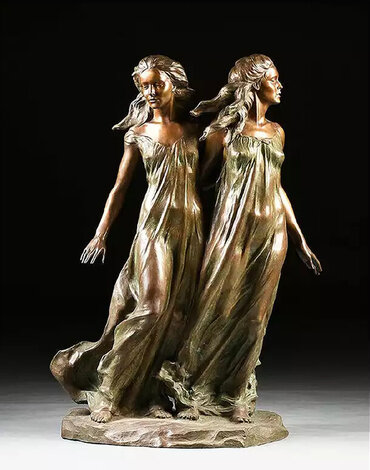 Daughters of Odessa: Sisters Three Quarter Life-Size Bronze Sculpture 1997 48 in - Huge Sculpture - Frederick Hart