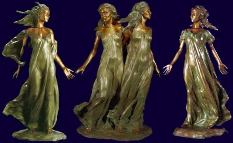 Daughters of Odessa Trilogy, 1997 Set of 3 Bronze Sculptures 48 in high Sculpture - Frederick Hart