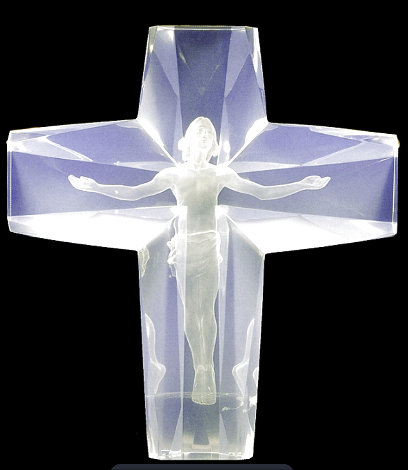 Cross of the Millennium Acrylic  1/3 Life Size  Acrylic Sculpture 1992 31 in Sculpture - Frederick Hart