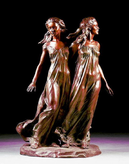 Daughters of Odessa: Sisters AP Bronze Sculpture 1997 51 in - Huge Sculpture by Frederick Hart
