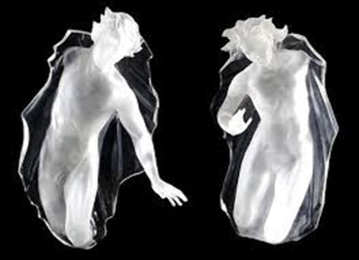 Sacred Mysteries:  Female And Male, Set of 2 Acrylic Sculptures 1983 48 in Sculpture by Frederick Hart