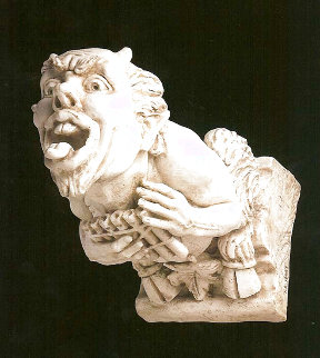 Pan Gargoyle, Maquette Marble Sculpture 2008 16 in Sculpture - Frederick Hart Pan Gargoyle, Maquette Marble Sculpture 2008 16 in Sculpture - Frederick Hart