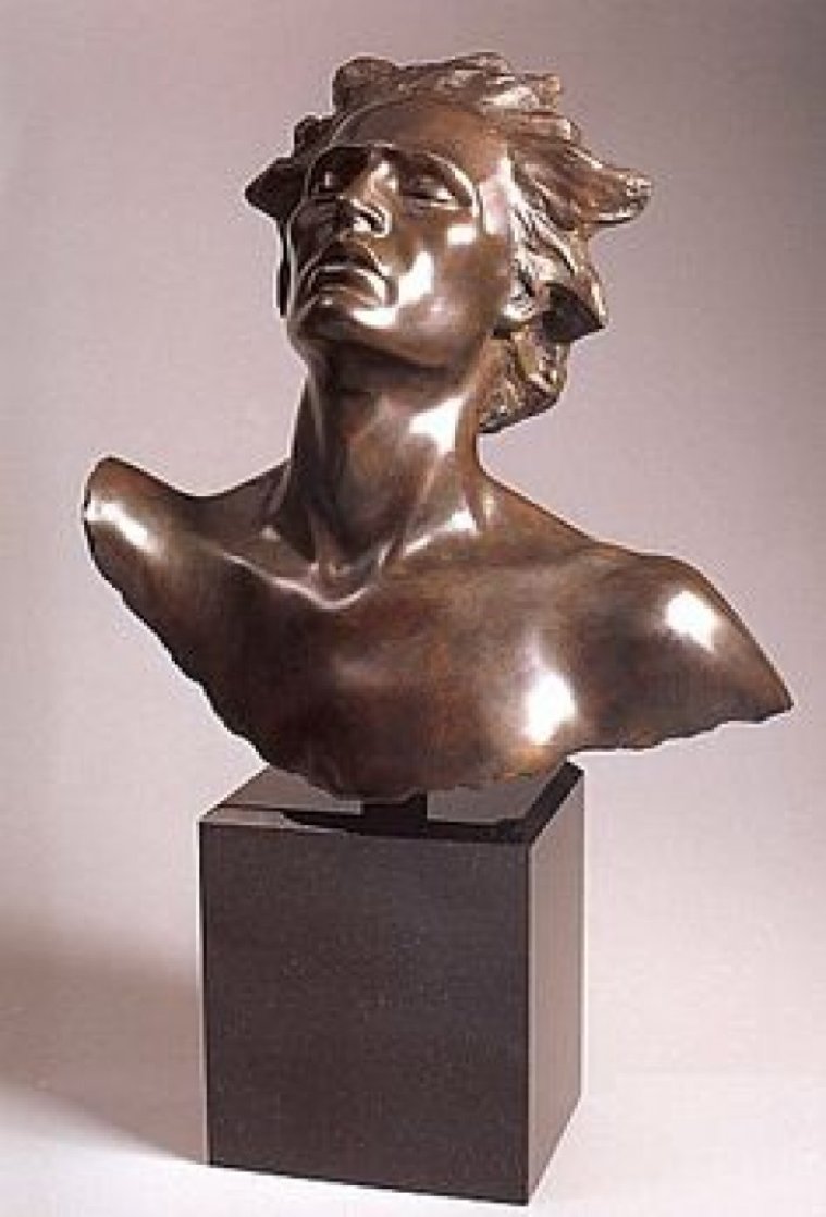Head of Male, Celebration Bronze Sculpture 2002 Sculpture by Frederick Hart Head of Male, Celebration Bronze Sculpture 2002 Sculpture by Frederick Hart