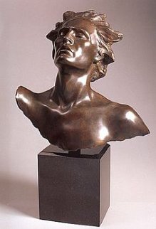 Head of Male, Celebration Bronze Sculpture 2002 Sculpture - Frederick Hart Head of Male, Celebration Bronze Sculpture 2002 Sculpture - Frederick Hart
