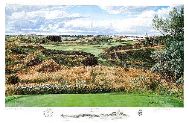 18th Hole of Royal Birkdale Golf Club 1991 w/ Remarque - North Carolina - Golf Limited Edition Print by Linda Hartough