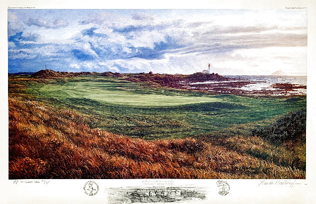 10th Hole, Dinna Fouter Alisa Course, Turnberry Golf Club 1994 w/ Remarque Limited Edition Print by Linda Hartough