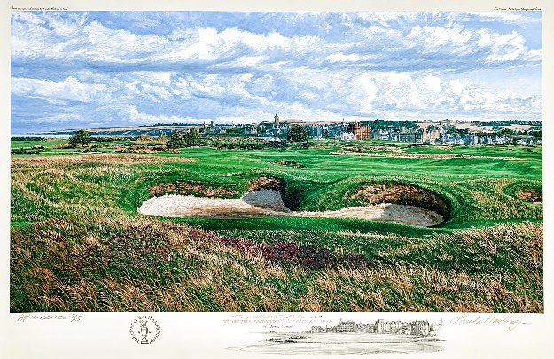 14th Hole of the Old Course AP 1995 Lithograph 19x29 by Linda
