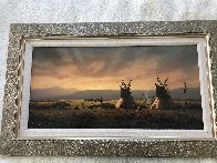 Untitled Western Painting 1982 15x30 Original Painting by Heinie Hartwig - 2 Untitled Western Painting 1982 15x30 Original Painting by Heinie Hartwig - 2