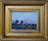Untitled Landscape with Teepees and Mountain Backdrop 11x13 Original Painting by Heinie Hartwig - 1