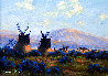 Untitled Landscape with Teepees and Mountain Backdrop 11x13 Original Painting by Heinie Hartwig - 0