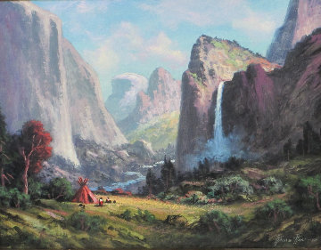 Bridal Vail Falls - Yosemite National Park 2015 53x43 - California Original Painting - Heinie Hartwig