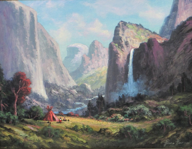 Bridal Vail Falls - Yosemite National Park 2015 53x43 - California Original Painting by Heinie Hartwig