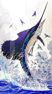 Sailfish Watercolor 1996 25x17 Watercolor - Guy Harvey Sailfish Watercolor 1996 25x17 Watercolor - Guy Harvey