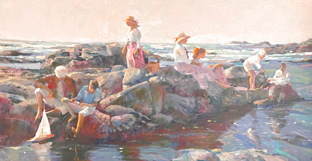 Family Outing at the Cove 1991 - Huge Limited Edition Print by Don Hatfield