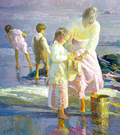 Playing at the Shore 1992 Limited Edition Print - Don Hatfield