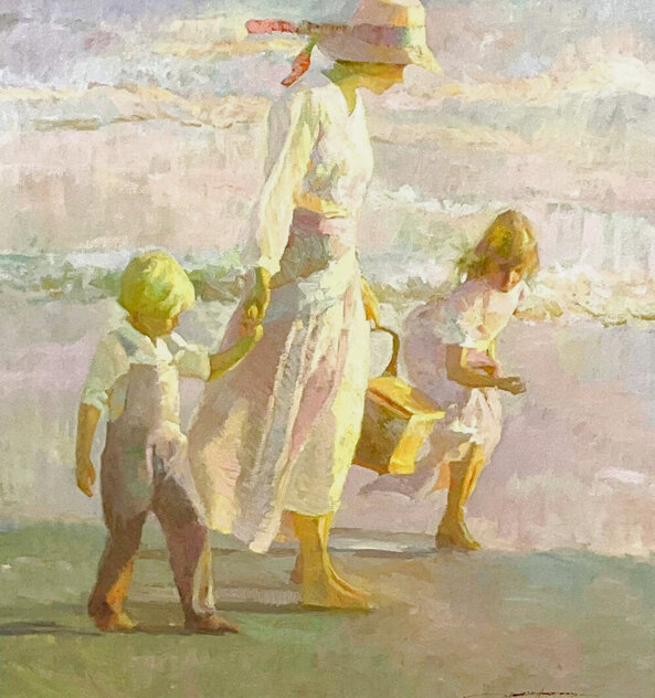Sunlit Stroll 1988 52x48 - Framed Oil on Canvas - Huge by Don Hatfield