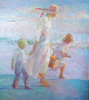 Sunlit Stroll 1989 50x46 Huge Original Painting by Don Hatfield - 0 Sunlit Stroll 1989 50x46 Huge Original Painting by Don Hatfield - 0