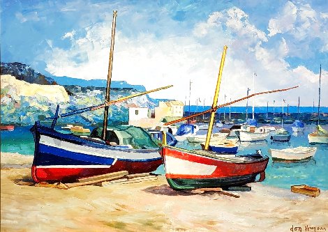 Puerto Pescadero en Campello 37x47 - Huge - El Campello - Spain Original Painting - Don Hazen