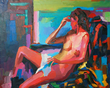Alicante Decoradora 1970 31x46 Super Huge Original Painting - Don Hazen Alicante Decoradora 1970 31x46 Super Huge Original Painting - Don Hazen