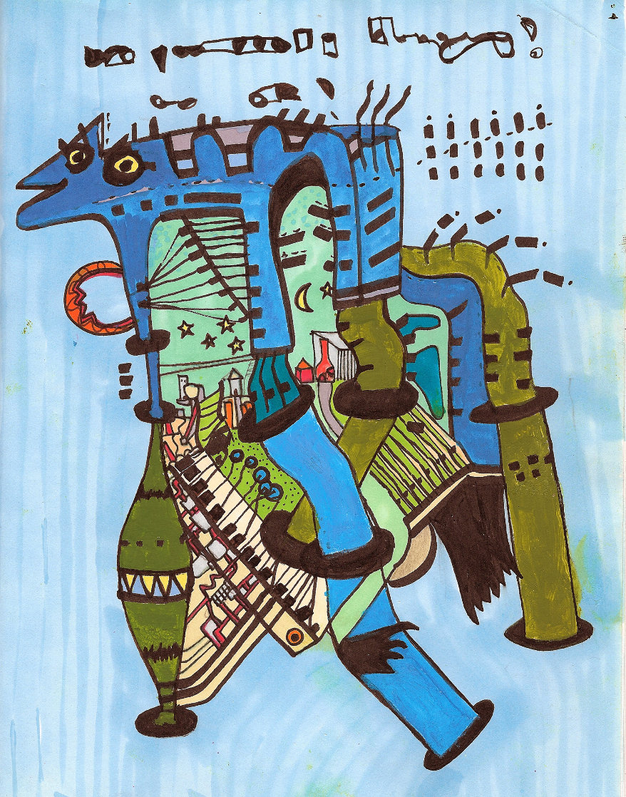 Factory Town Drawing 20x16 Drawing by Kevin Hearn Factory Town Drawing 20x16 Drawing by Kevin Hearn