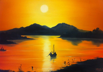 Untitled Painting 1974 30x50 Original Painting - Ronnie Hedge Untitled Painting 1974 30x50 Original Painting - Ronnie Hedge