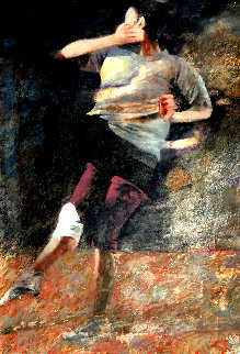 Figure Moving - Dark Studio 2002 48x33 Huge Original Painting - Robert Heindel Figure Moving - Dark Studio 2002 48x33 Huge Original Painting - Robert Heindel