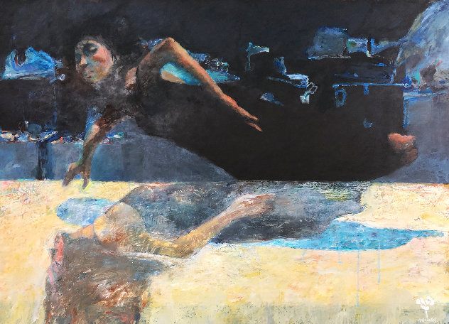 In the Sleep 2000 33x45  Huge Original Painting by Robert Heindel