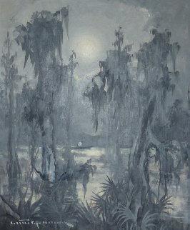 Untitled Bayou 1960 23x27 Original Painting - Colette Pope Heldner Untitled Bayou 1960 23x27 Original Painting - Colette Pope Heldner