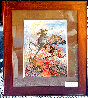 Flaming Warrior 2005 28x23 Original Painting by He Neng - 1