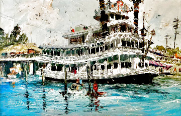 Reuben E. Lee (Riverboat) 1970 54x60 - Huge - Mississippi Original Painting - Paul Blaine Henrie
