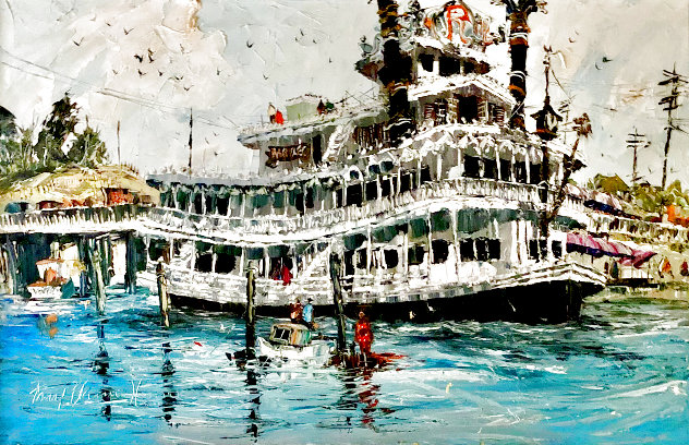 Reuben E. Lee (Riverboat) 1970 54x60 - Huge - Mississippi Original Painting by Paul Blaine Henrie